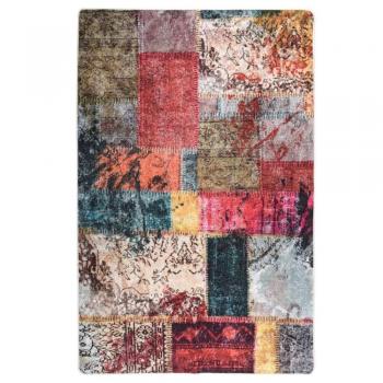 Alfombra Patchwork Lavable 80x150 cm Multicolor Antideslizante
