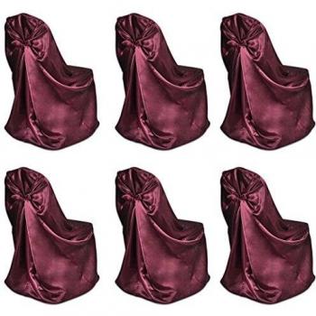 Set de 6 Fundas rojas burdeos para sillas, banquetes y bodas