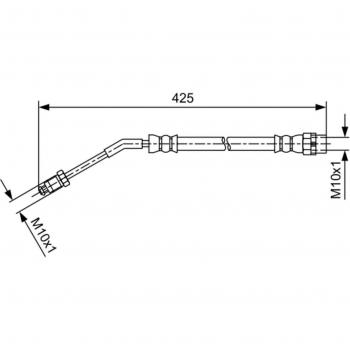 Tubo de freno BOSCH 1 987 481 587 - Latiguillo de freno flexible, fabricado en goma reforzada, resistencia a la presión hidráulica, compatible con sistemas de frenos de vehículos, longitud específica para