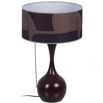 Lámpara de Mesa Abstracta Marrón de Hierro con Pantalla de Tela 60W 220-240V Ø40x64 cm