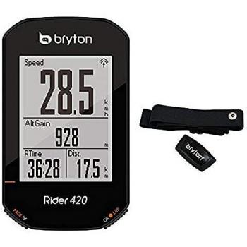 Bryton 420 h Rider con Banda cardíaca, Adultos Unisex, Negro, 83.9x49.9x16.9