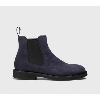Blue Suede Almond Toe Chelsea Boots for Men - Size 10 US
