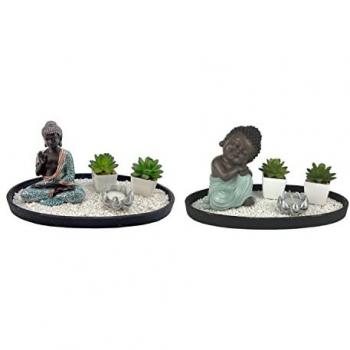 Figura Decorativa DKD Home Decor 32 x 16,5 x 15,5 cm Oriental Jardín (2 Unidades)