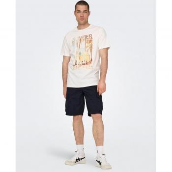 Pantalón bermuda cargo con goma y cordón de Only & Sons