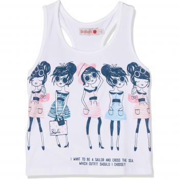 Bóboli 403030-1100, Camiseta sin Mangas para Niñas, Blanco, 2 Años