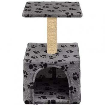 vidaXL Rascador Gatos con Poste Sisal 55cm Huellas Beige Accesorios Mascotas