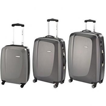 Gabol - Line | Set de Maletas de Viaje Rigidas de Color Gris con Maleta de Cabina, Trolley Mediano y Trolley Grande