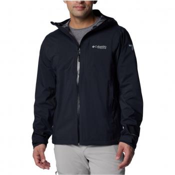 Chaqueta impermeable de hombre Columbia Ampli-Dry™ II con capucha, color negro, talla XXL