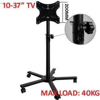 Soporte giratorio de suelo para TV LCD y Plasma de 30, 32 y 37 pulgadas, base movible con ruedas y luces LED