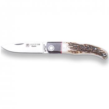 Navaja deportiva Joker Koala NC124 con cachas en asta de ciervo, virola de granadillo y hoja de 7 cm MOVA - Ideal para pesca, caza, camping y senderismo