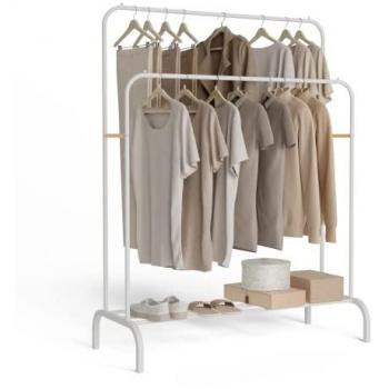 Perchero Burro Metálico Newlux Hangy Duo 30 con Zapatero, Resistente Hasta 30kg, Doble Altura y Base Antirayaduras