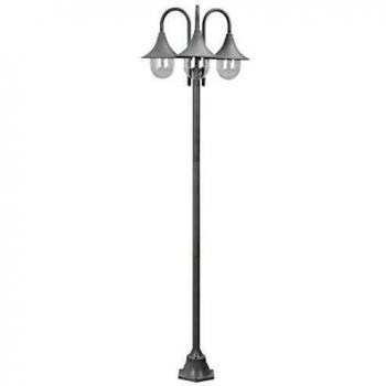 vidaXL Farolas de Jardín con 3 Luces Aluminio Blanca 220 cm Iluminación Patio