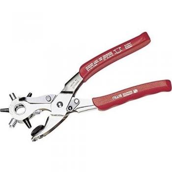 Pinza de perforación rotativa y ojetes NWS 170K-12-220, diámetros 4/4.5/5 mm, longitud 220 mm, color rojo