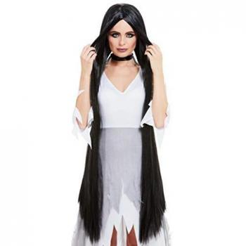Smiffys Witch Wig Long Peluca de bruja extra larga, color negro,