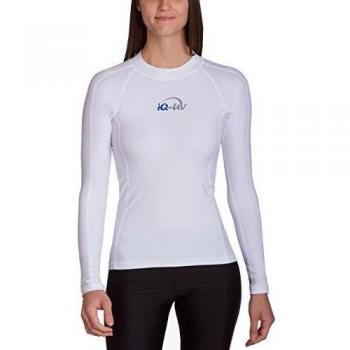 iQ-Company Slim Fit Camiseta con Manga Larga, Mujer, Blanco, XS