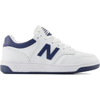 Zapatillas New Balance 480 blancas y azules marino infantiles, talla 28