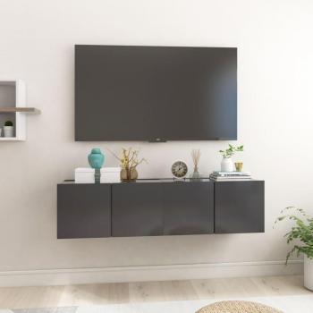 Mueble de TV colgante vidaXL 2 uds gris 60x30x30 cm