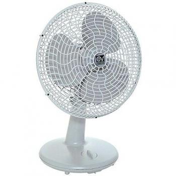 Vortice de escritorio Vortice 60610, silencioso y potente, rango de giro de 90 °, Ø 30 cm, Gordon 30, gris claro, 230 V, blanco