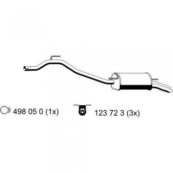 Silenciador trasero ERNST 177047 para Volkswagen Transporter 4