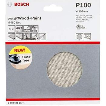 Hoja de lija 150mm G100 5uds. Bosch M480