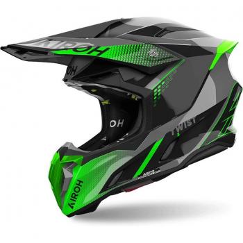 Casco de Moto Cross Airoh Twist 3 Shard Verde Brillante 2XL