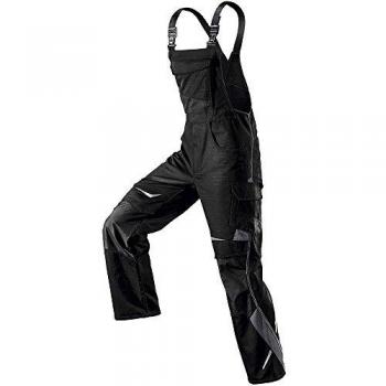 Latzhose de Trabajo Kübler Pulsschlag, Color Negro/Antracita, Talla 48, con Bolsillos para Rodilleras EN 14404