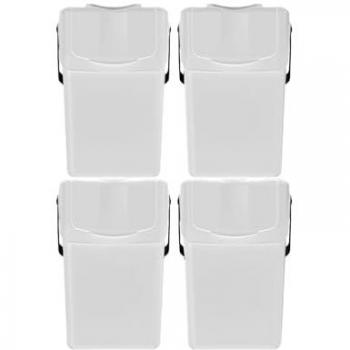 Set de 4 cubos de basura KEDEN SORTIBOX para reciclado, blanco, volumen 100L