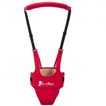 Happy Cherry - Arnés de Seguridad con Correa Andador Ajustable de Algodón Tirantes Cinta Aprender a Andar Primeros Pasos para Bebé Niños, Rojo
