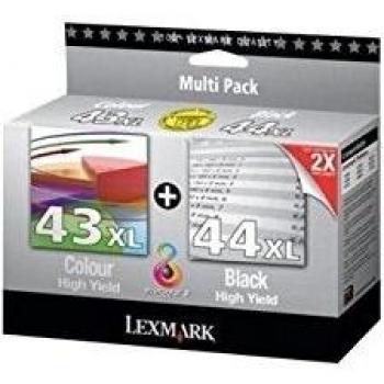 Lexmark 80D2966 - Pack of 2 No. 43/44 XL Black & Col