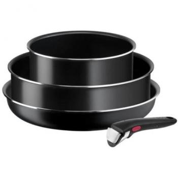 Batería de Cocina Tefal Antiadherente 4 Piezas - Set de 4 piezas, revestimiento antiadherente, apta para todos los tipos de fuego incluyendo inducción, fabricada en Francia