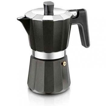 BRA Perfecta Black - Cafetera Italiana Inducción, Aluminio, Capacidad 9 tazas, color negro
