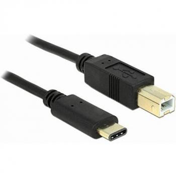 Cable USB 2.0 Tipo C a Tipo B macho 2 metros negro