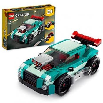LEGO 31127 Creator Deportivo Callejero, Juguete 3en1, Coche de Carreras o Descapotable, Maqueta para Construir para Niños y Niñas de 7 Años o Más