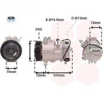 Compresor de aire acondicionado VAN WEZEL 2101K001