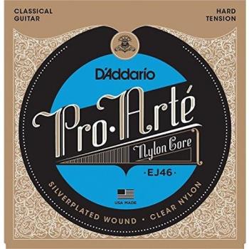 D'Addario Pro-Arte Nylon Classical Guitar Strings, Set of 6 Strings .028-.043 Hard