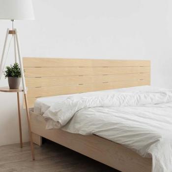 Cabecero de Madera Reciclada DM Estilo Palet Horizontal con Herrajes Incluidos (135cm y 220cm, Acabado Lino y Madera Natural)