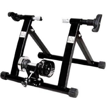 HOMCOM Rodillo de Bicicleta Entrenamiento Plegable con Resistencia Magnética para Ruedas de 650C/700C o 26-28 Pulgadas para Casa Interior Carga 135 kg 54,5x47,2x39,1 cm Negro