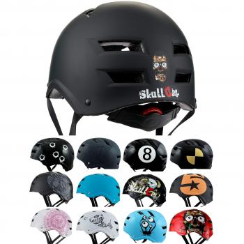 SkullCap® Casco de Skate y BMX - Bicicleta Y Scooter Eléctrico, Diseño: Dark World, Talla: L