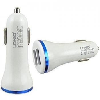 Ldnio Blanco / Azul Rápido 3.1 Amp Doble USB Cargador de Coche apto para XORO TelePAD 10A3 4G 10.1 Pulgadas Tableta PC