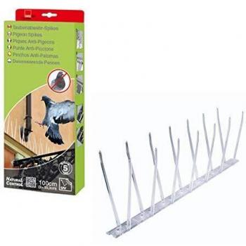 SWISSINNO Pinchos ahuyentadores de pájaros y palomas 100 cm, 3 pinchos de 33 cm, protección a largo plazo, GARANTÍA DE 5 AÑOS