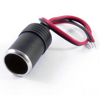 sourcing map CC 12V 10A Toma de Encendedor de Coche Plástico Negro con Cables de 26cm