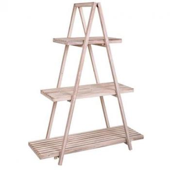 Estantería expositor de madera blanca Wanderlust Deco 98x38x127 cm con 3 estantes