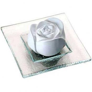Duftstein Rosenblüte mit Glasteller