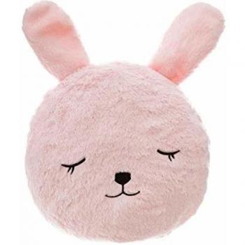 Cojín Infantil Redondo de Conejo Rosa con Tacto Suave - 28 cm