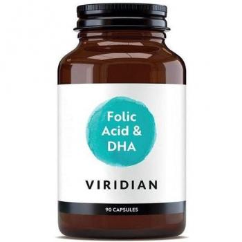 Viridian Ácido Fólico 400ug con DHA 90 Cápsulas Vegetales