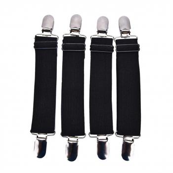37YIMU® Cama ajustable sábanas sujetadores de mantas negro organizador de tirantes, un juego de 4