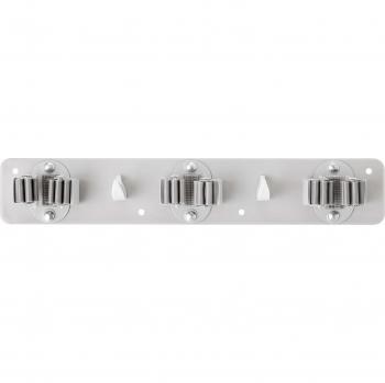 VIGAR 470 Triple Colgador de Escobas-1 Unidad, ABS, Gris, 3 Ganchos