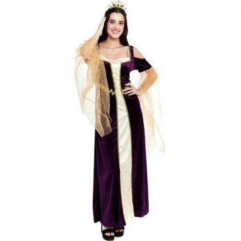 Disfraz de Princesa Medieval púrpura mangas largas para mujer