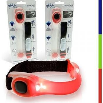 iGadgitz Xtra Lumin safe Alta Visibilidad Brazalete / Correa Reflectante strap Impermeable Ajustable De silicona con luz intermitente LED Corsa, Bicicleta, Paseo y más