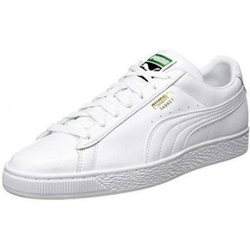 PUMA Basket Classic XXI Leather Sneakers for Men, Size 43, White